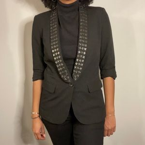 Black Twenty One Blazer with Studded Lapel